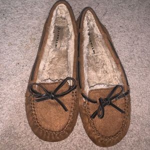 Tan slip on shoes
